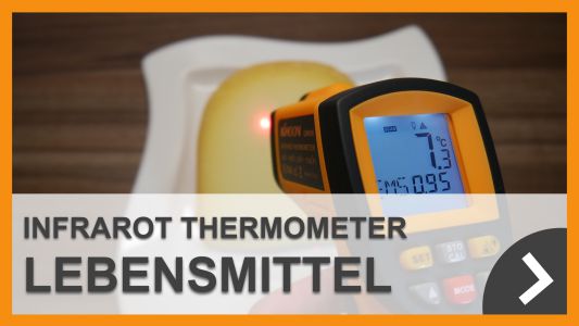 Infrarot Thermometer zur Messung von Lebensmitteln wie Käse